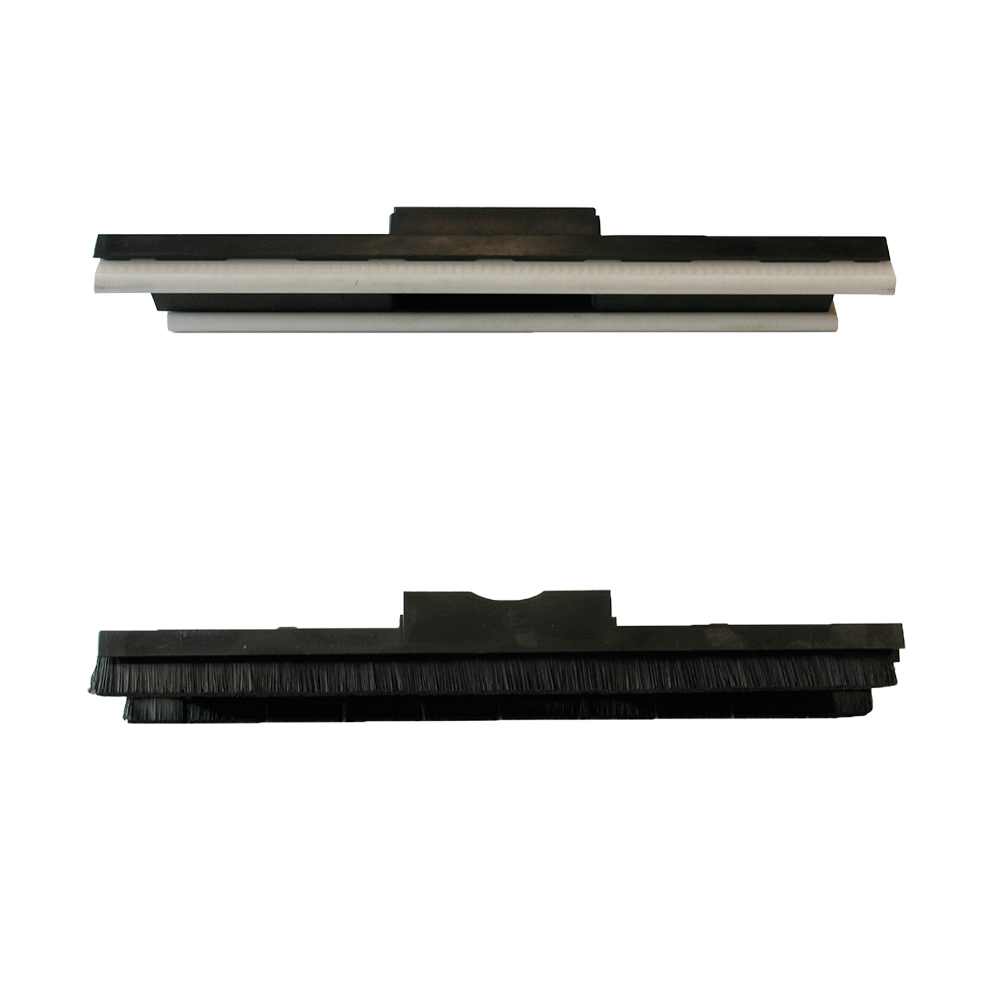 Insert for liquids (squeegee) and dust (bristles)