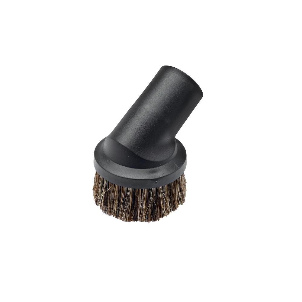 Round dust brush with horsehair bristles